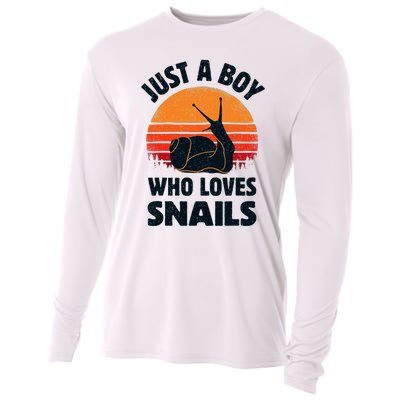 Snail Just A Boy Who Loves Snails Insects Retro Vintage Cooling Performance Long Sleeve Crew