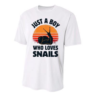 Snail Just A Boy Who Loves Snails Insects Retro Vintage Performance Sprint T-Shirt