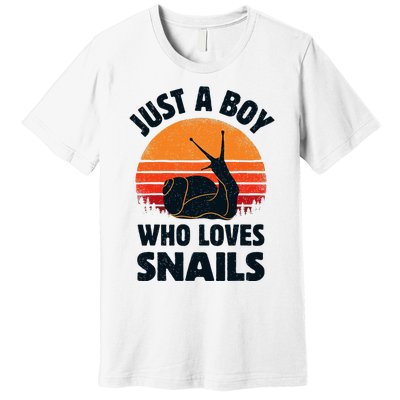 Snail Just A Boy Who Loves Snails Insects Retro Vintage Premium T-Shirt