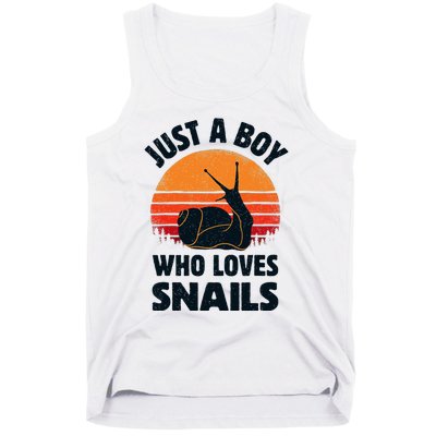 Snail Just A Boy Who Loves Snails Insects Retro Vintage Tank Top