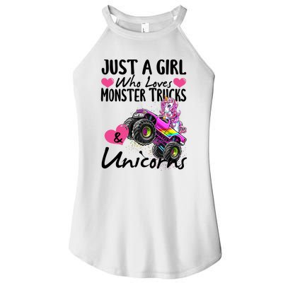 Shop Just A Girl Who Loves Monster Trucks And Unicorns Women’s Perfect Tri Rocker Tank