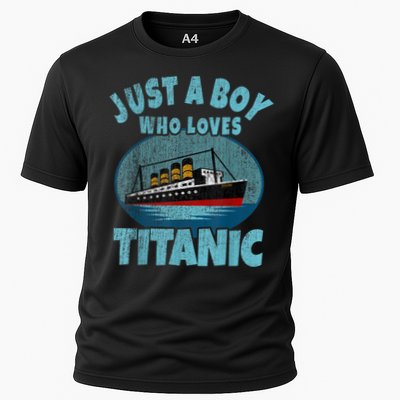 Ship Just A Boy Who Loves Titanic Boat Titanic Cooling Performance Crew T-Shirt