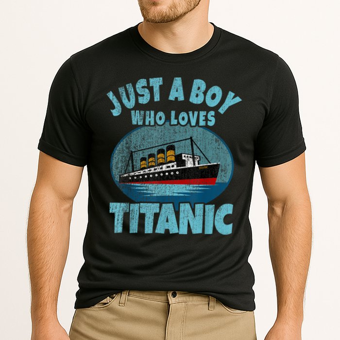 Ship Just A Boy Who Loves Titanic Boat Titanic Cooling Performance Crew T-Shirt