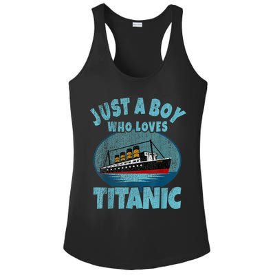 Ship Just A Boy Who Loves Titanic Boat Titanic Ladies PosiCharge Competitor Racerback Tank