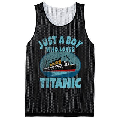 Ship Just A Boy Who Loves Titanic Boat Titanic Mesh Reversible Basketball Jersey Tank