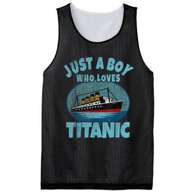 Ship Just A Boy Who Loves Titanic Boat Titanic Mesh Reversible Basketball Jersey Tank