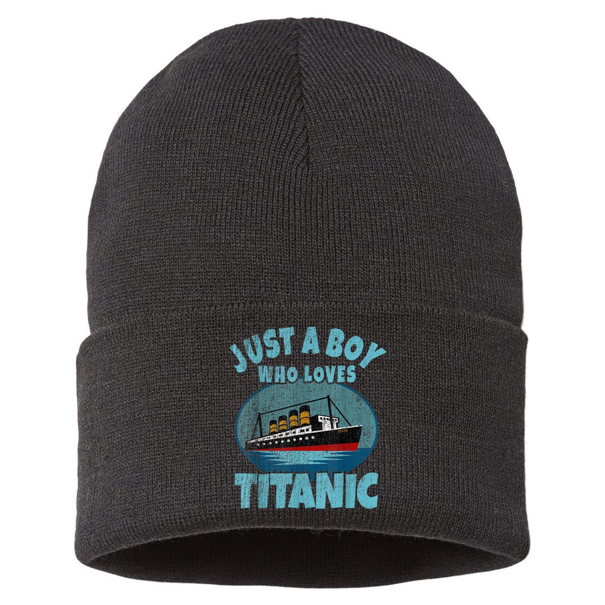 Ship Just A Boy Who Loves Titanic Boat Titanic Sustainable Knit Beanie