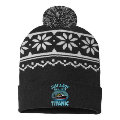 Ship Just A Boy Who Loves Titanic Boat Titanic USA-Made Snowflake Beanie