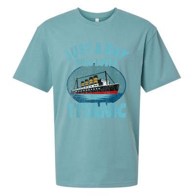 Ship Just A Boy Who Loves Titanic Boat Titanic Sueded Cloud Jersey T-Shirt