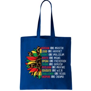 Sunflower Juneteenth Ancestors Dream Like Leaders Black Gift Tote Bag