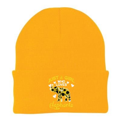 Sunflower Just A Girl Who Loves Elephants Knit Cap Winter Beanie