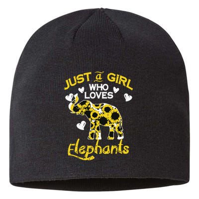 Sunflower Just A Girl Who Loves Elephants Sustainable Beanie