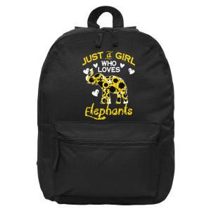 Sunflower Just A Girl Who Loves Elephants 16 in Basic Backpack