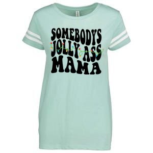 Somebodys Jolly Ass Mama Christmas Jolly Mom Enza Ladies Jersey Football T-Shirt