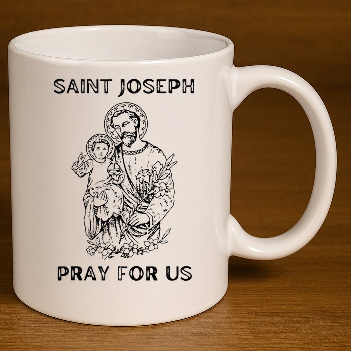Saint Joseph  All Saints Day St Joseph Catholic 11oz C Handle Ceramic Mug