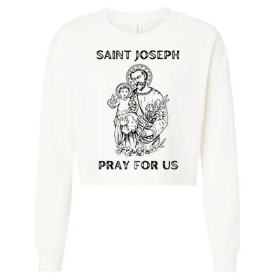 Saint Joseph  All Saints Day St Joseph Catholic Cropped Pullover Crew