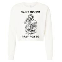 Saint Joseph  All Saints Day St Joseph Catholic Cropped Pullover Crew