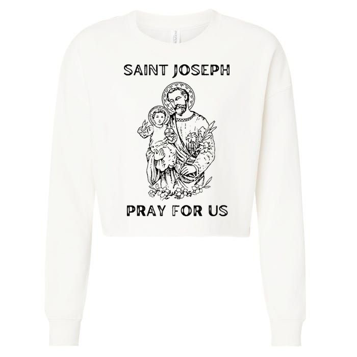 Saint Joseph  All Saints Day St Joseph Catholic Cropped Pullover Crew