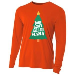 Somebodys Jolly Ass Mama Christmas Jolly Mom Print Gift Cooling Performance Long Sleeve Crew