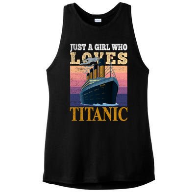 Ship Just A Who Loves Titanic Boat Titanic Meaningful Gift Ladies PosiCharge Tri-Blend Wicking Tank