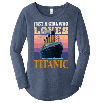 Ship Just A Who Loves Titanic Boat Titanic Meaningful Gift Women's Perfect Tri Tunic Long Sleeve Shirt