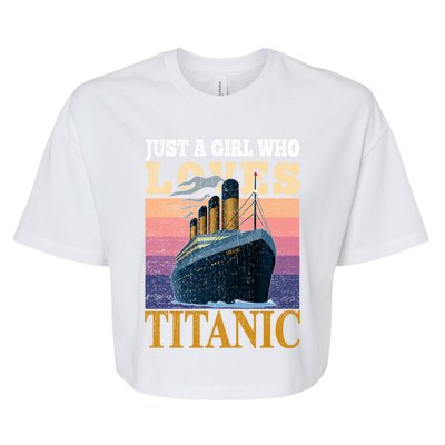 Ship Just A Who Loves Titanic Boat Titanic Meaningful Gift Bella+Canvas Jersey Crop Tee