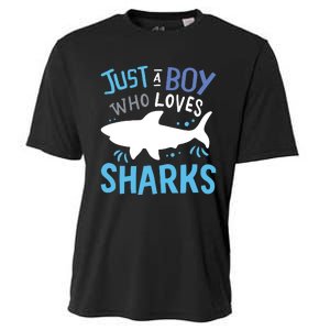 Shark Just A Who Loves Sharks Gift Cooling Performance Crew T-Shirt