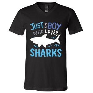 Shark Just A Who Loves Sharks Gift V-Neck T-Shirt