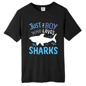 Shark Just A Who Loves Sharks Gift Tall Fusion ChromaSoft Performance T-Shirt