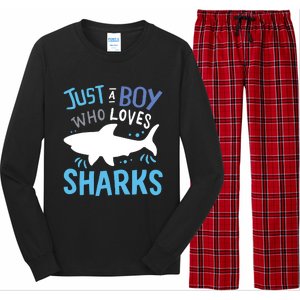 Shark Just A Who Loves Sharks Gift Long Sleeve Pajama Set