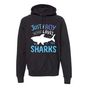 Shark Just A Who Loves Sharks Gift Premium Hoodie