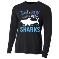 Shark Just A Who Loves Sharks Gift Cooling Performance Long Sleeve Crew