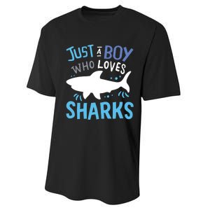 Shark Just A Who Loves Sharks Gift Performance Sprint T-Shirt