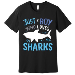 Shark Just A Who Loves Sharks Gift Premium T-Shirt