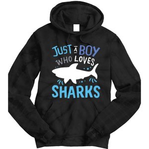 Shark Just A Who Loves Sharks Gift Tie Dye Hoodie