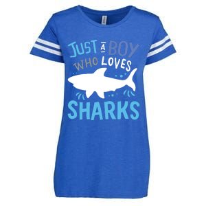 Shark Just A Who Loves Sharks Gift Enza Ladies Jersey Football T-Shirt