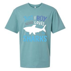 Shark Just A Who Loves Sharks Gift Sueded Cloud Jersey T-Shirt