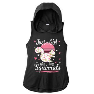 Squirrel Just A Who Loves Squirrels Ladies PosiCharge Tri-Blend Wicking Draft Hoodie Tank