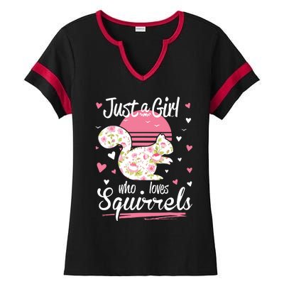 Squirrel Just A Who Loves Squirrels Ladies Halftime Notch Neck Tee