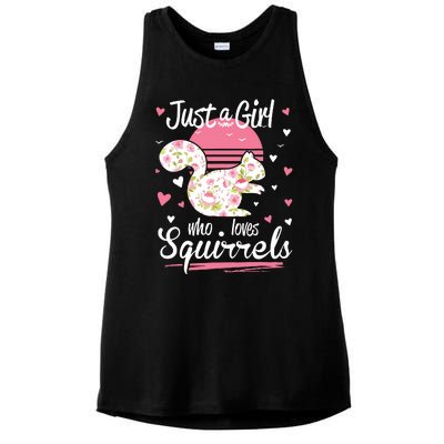 Squirrel Just A Who Loves Squirrels Ladies PosiCharge Tri-Blend Wicking Tank