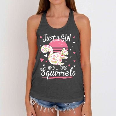 Squirrel Just A Who Loves Squirrels Women's Knotted Racerback Tank