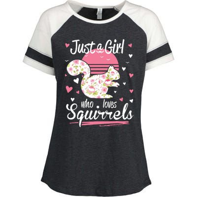 Squirrel Just A Who Loves Squirrels Enza Ladies Jersey Colorblock Tee