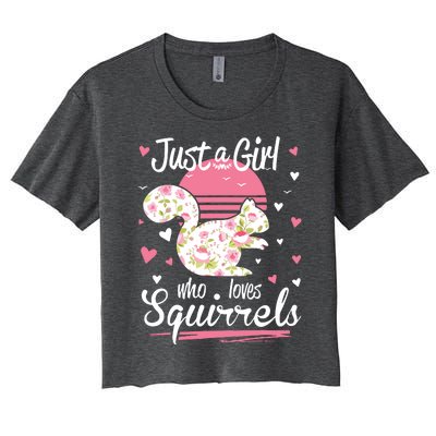 Squirrel Just A Who Loves Squirrels Women's Crop Top Tee