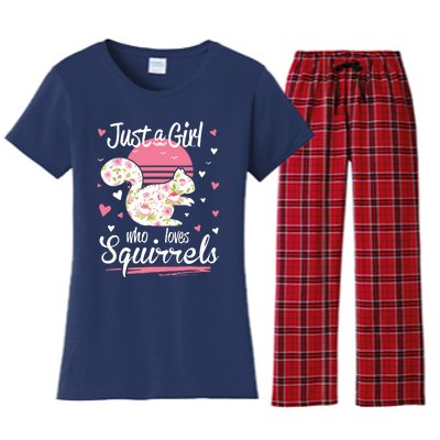 Squirrel Just A Who Loves Squirrels Women's Flannel Pajama Set