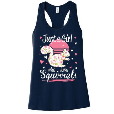 Squirrel Just A Who Loves Squirrels Women's Racerback Tank