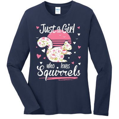 Squirrel Just A Who Loves Squirrels Ladies Long Sleeve Shirt