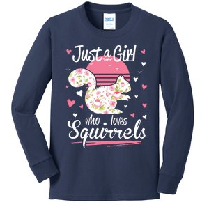 Squirrel Just A Who Loves Squirrels Kids Long Sleeve Shirt