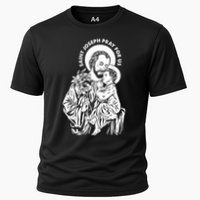 St Joseph and Jesus Pray for Us Catholic Saints Cooling Performance Crew T-Shirt