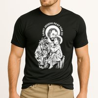 St Joseph and Jesus Pray for Us Catholic Saints Cooling Performance Crew T-Shirt