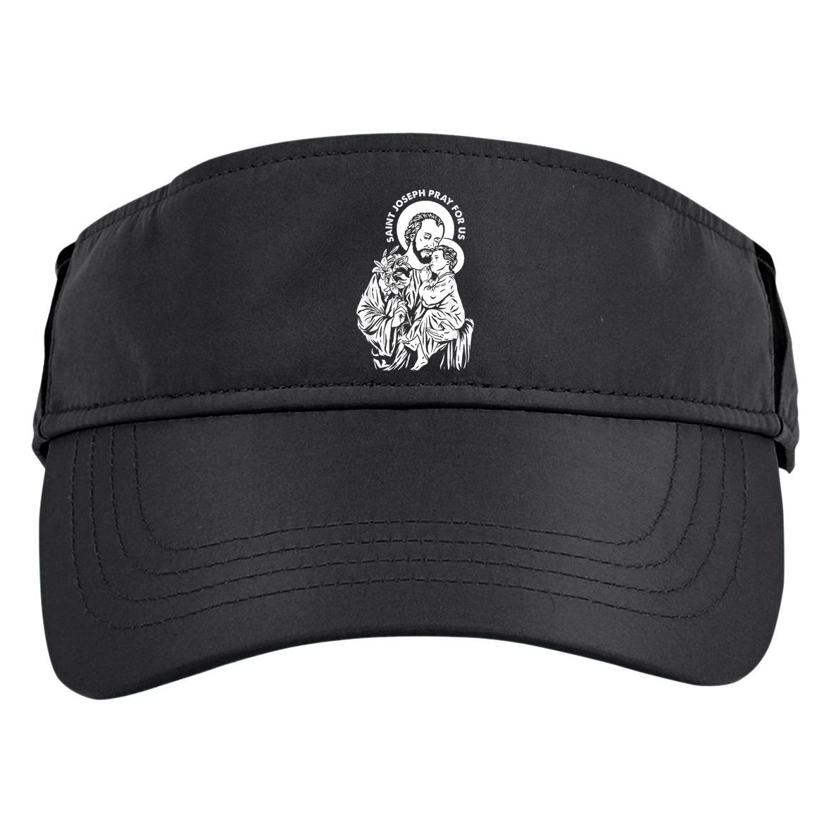 St Joseph and Jesus Pray for Us Catholic Saints Adult Drive Performance Visor